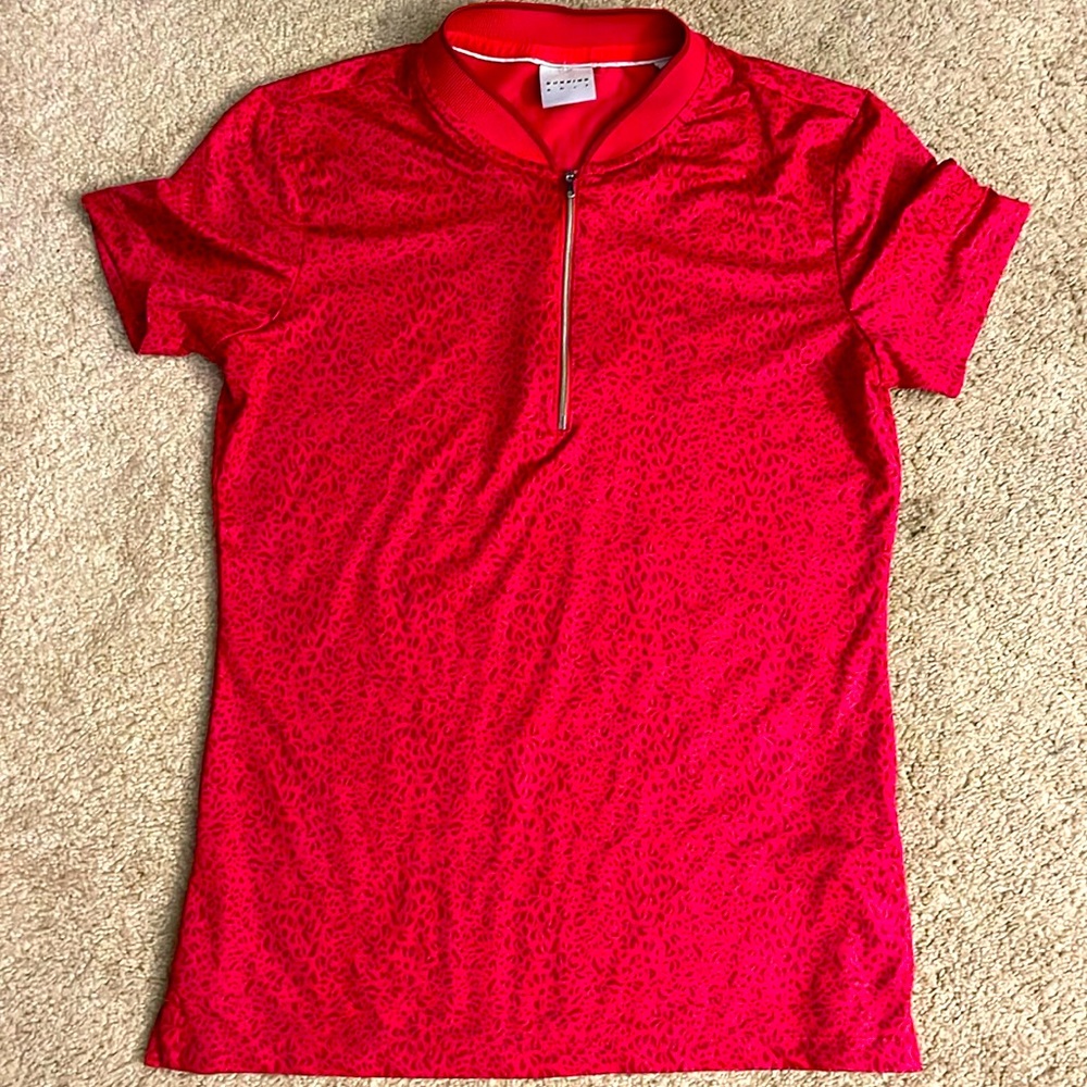 EGC women’s stretchy Dunning Golf pink top w/1/4 zip neckline w/collar‎ size SM